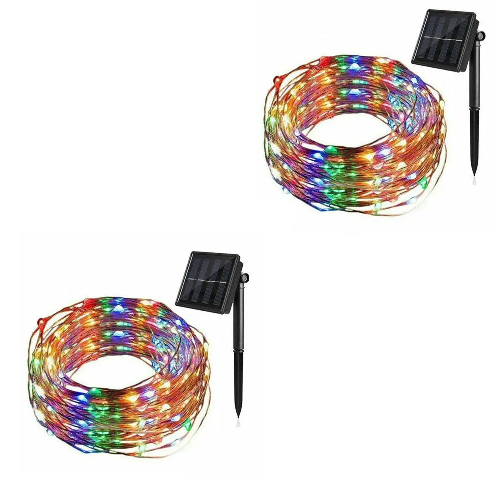 Solar Fairy Lights LED Outdoor String Light Christmas Light - Warm White x2