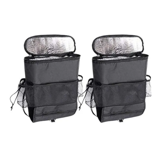 2 Car Back Seat Organizer with Thermal Insulation Multi-Pocket Storage Bag