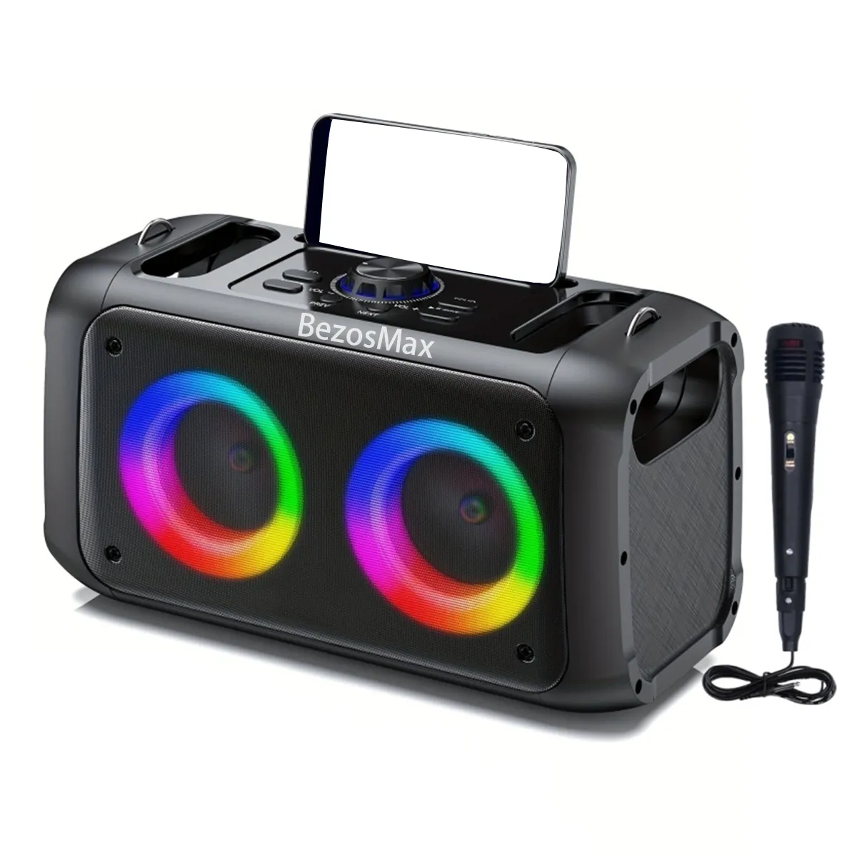 BezosMax Bluetooth Speakers with Microphone, Wireless TWS Portable Speaker