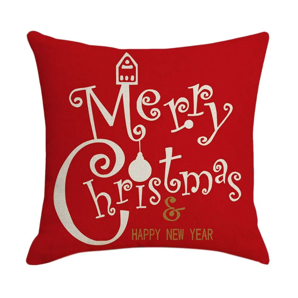 Christmas Brand-New Pillowcase Santa Square Home Decor for Sofa Car A