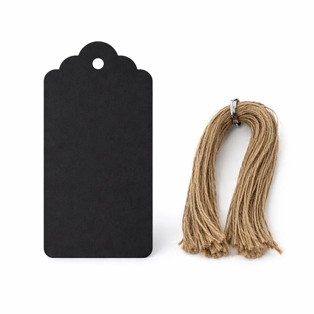 51 Piece - Kraft Paper Hang Tags With Twine - Black