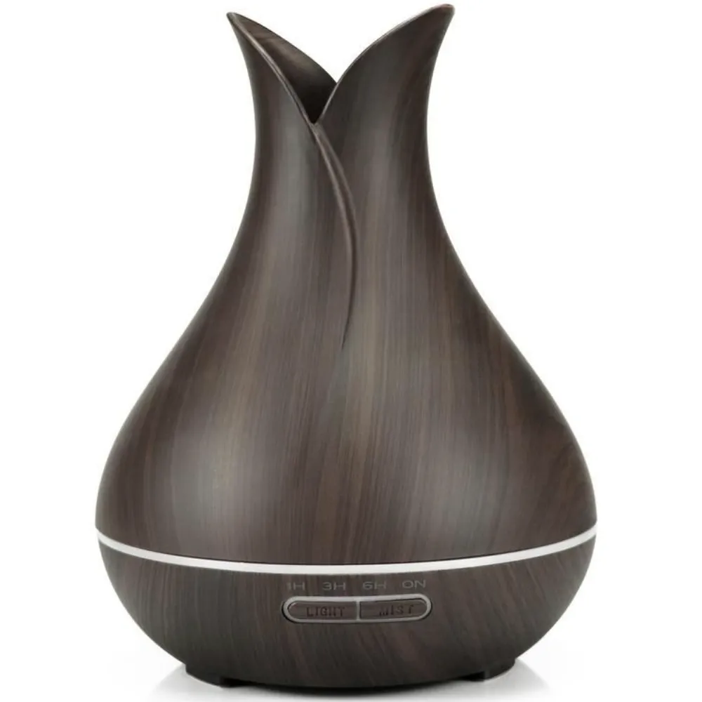 400ml Essentail Oil Diffuser-Tulip Aromatherapy Essential Oil Diffuser - Dark Brown