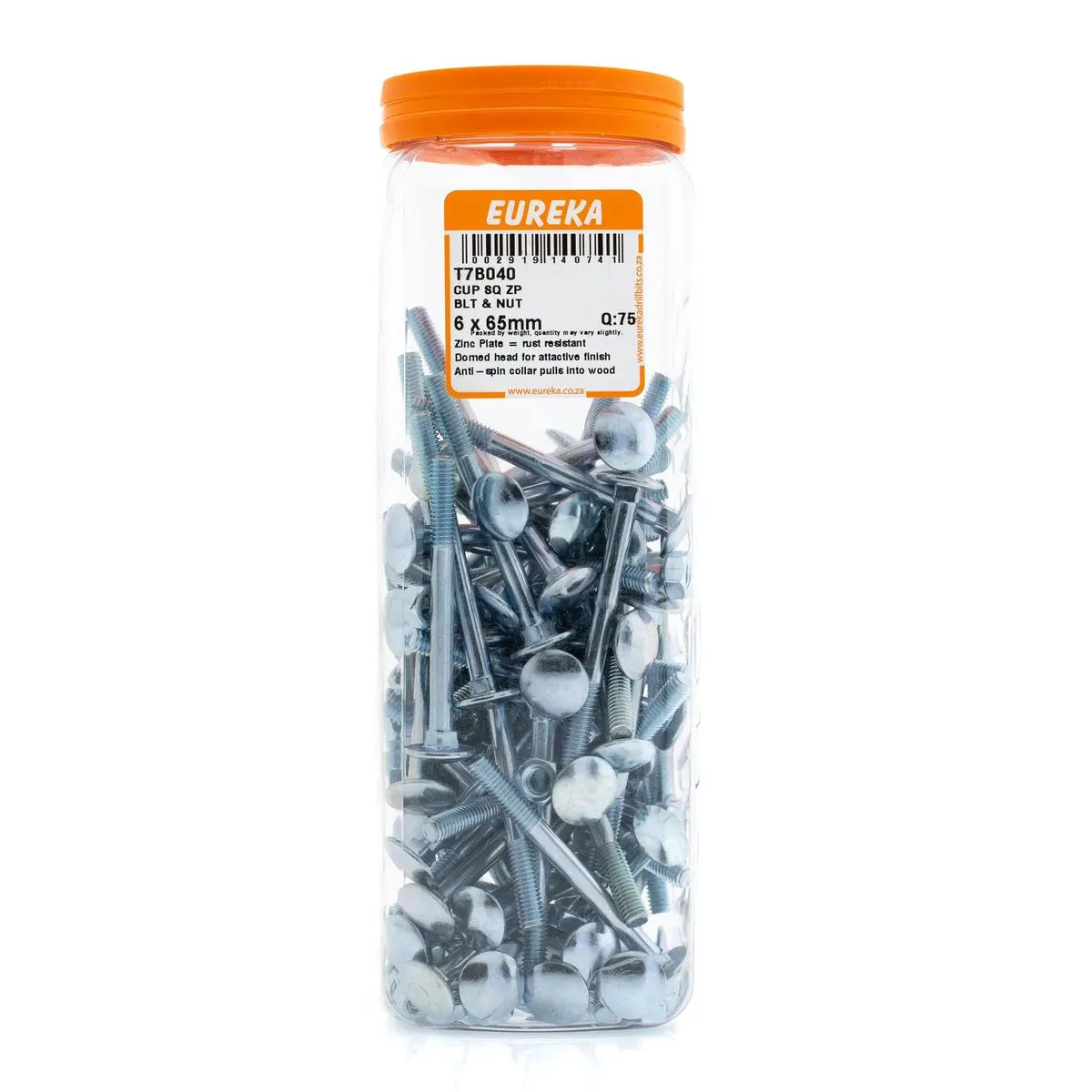 EUREKA Cup Square Bolt & Nut 6 x 65mm Q:75 T7B040