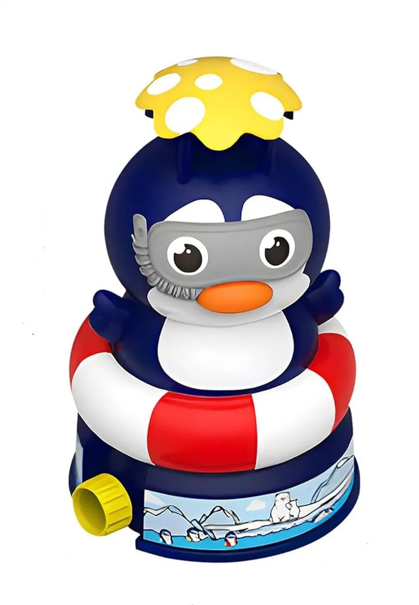 Penguin Fountain Sprinkler Kids Outdoor Water Toy Rocket Sprinkler