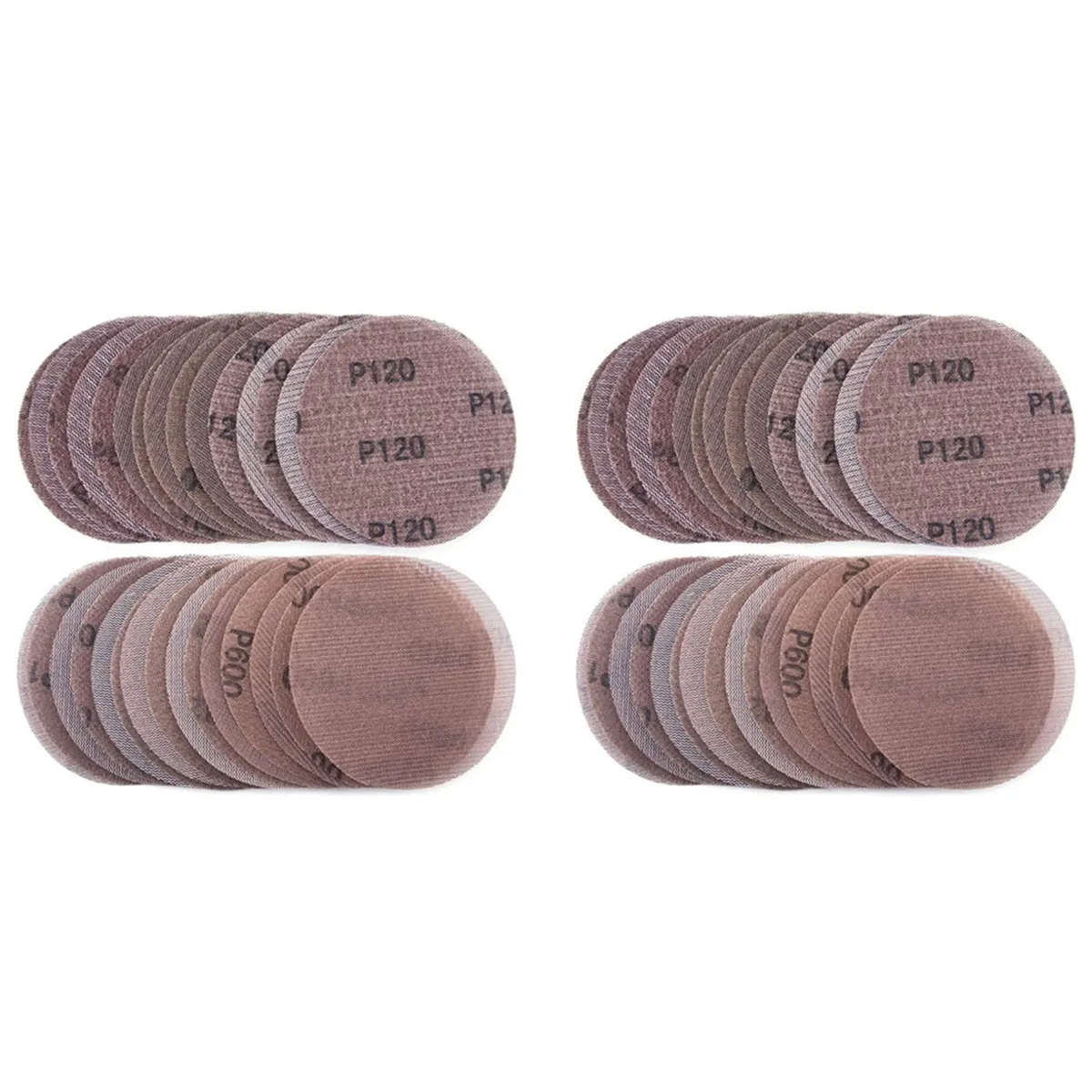 30 Pcs Mesh Sanding Discs 125Mm 80-600 Grit Dry Discs For Sander Pads