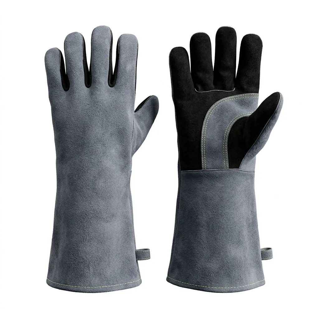 Welding Gloves Cowhide Heat Resistant, Heavy Duty Safety Gloves for Welder