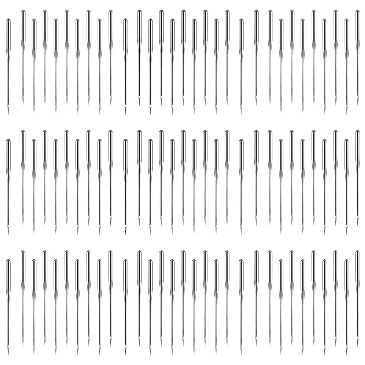 100 Pack Industrial Sewing Machine Needles in 6 different Sizes-Round Shank