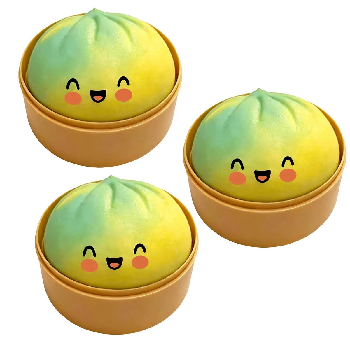 3 Pack Dumpling Squishy,Stress Relieving Desktop with a Soft, Slow Rising