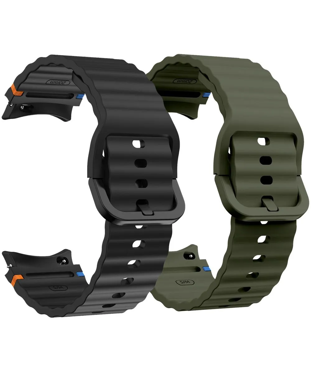 Sport Band for Samsung Galaxy Watch 7 Band 40/44mm,for Galaxy watchFE/6/5/4 - Black/Army Green