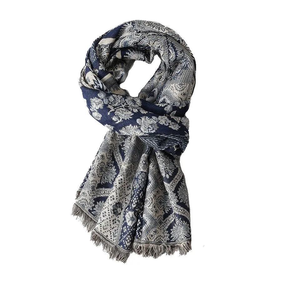 New fashion retro jacquard imitation cashmere men's autumn and winter scarf