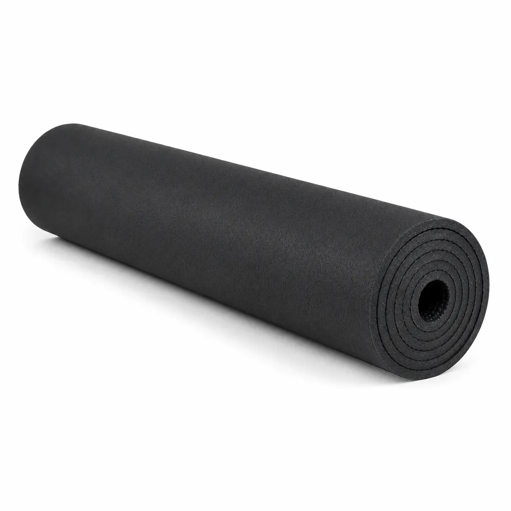 6mm PVC Yoga & Exercise Mat - 180 x 60 cm - Black