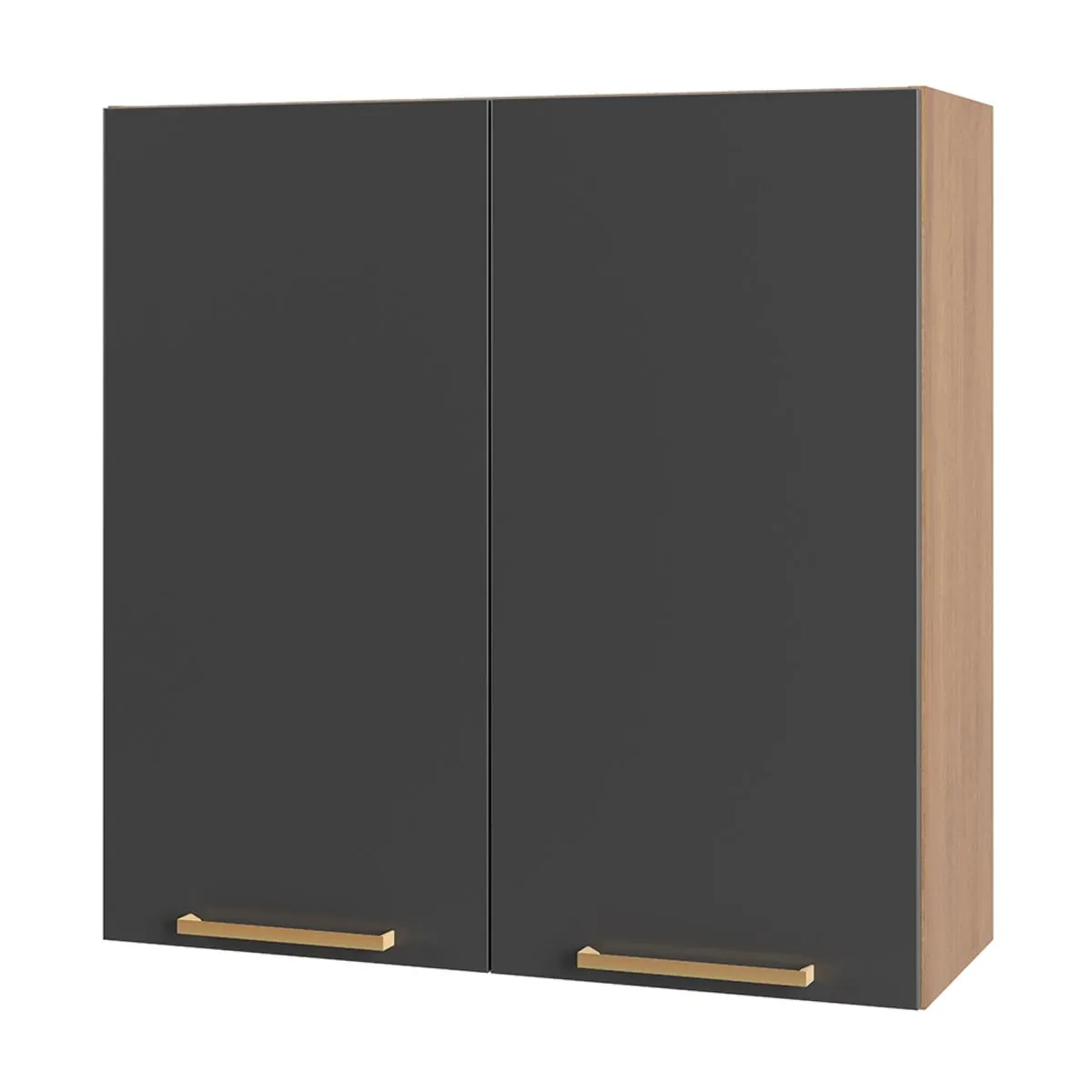 Kitchen 80cm Wall Unit - Light Oak-Graphite