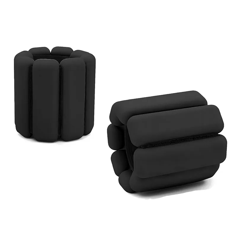 Silicone Wrist Ankle Weights Adjustable Resistance 1lb Each Black Pair