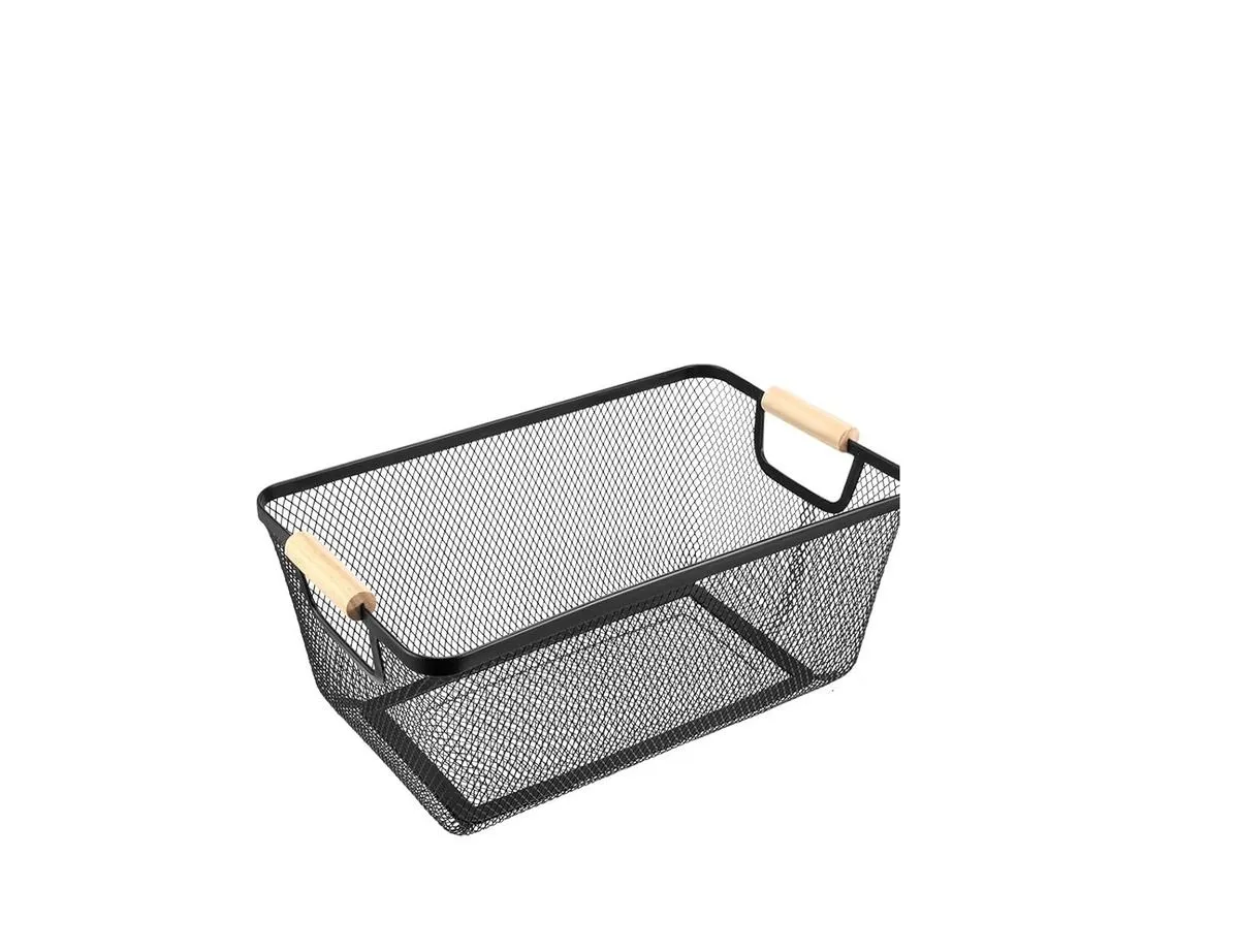 Metal Mesh Baskets with Wood