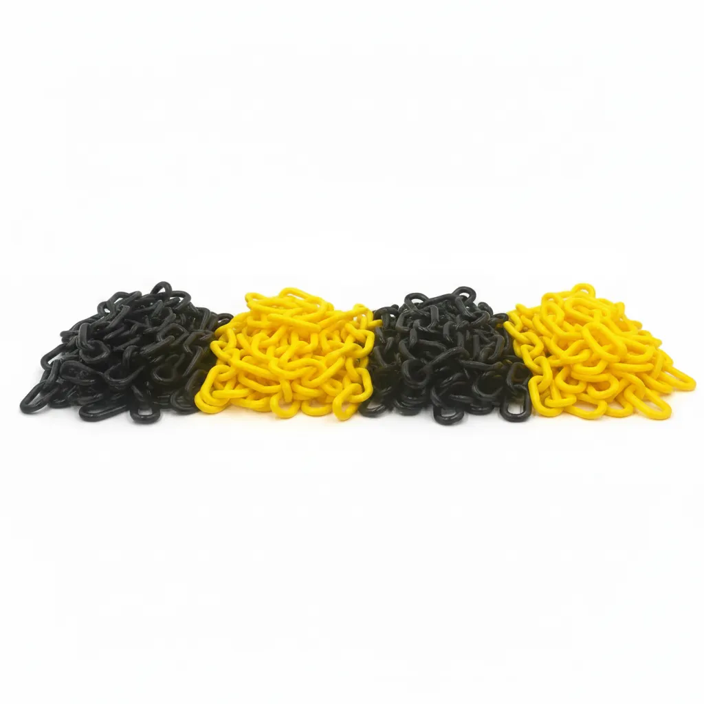 Krafft 8mm Black & Yellow Plastic Chain, 50m for Barriers - 2 Pack