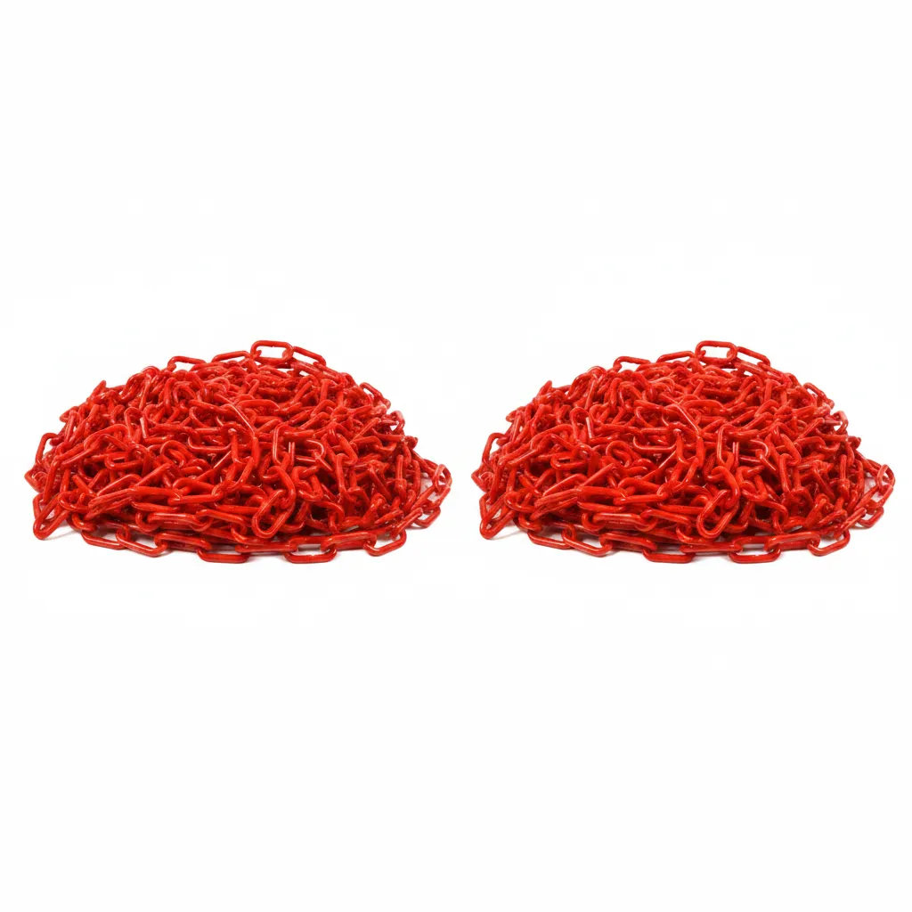 Krafft Red Plastic Chain 8mm x 50m for Barriers and Hazard Marking - 2 Pack