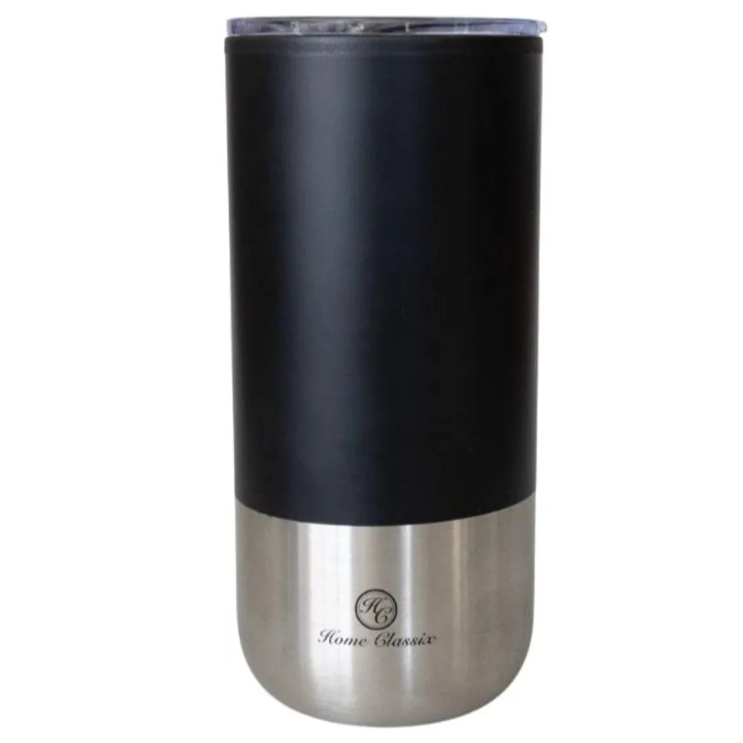 Double Wall Stainless Steel "Roving" Travel Mug - 550 ml - Black