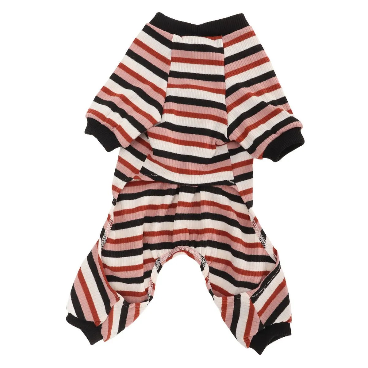 Striped Dog Pajamas Lightweight Warm Jumpsuit for Spring M