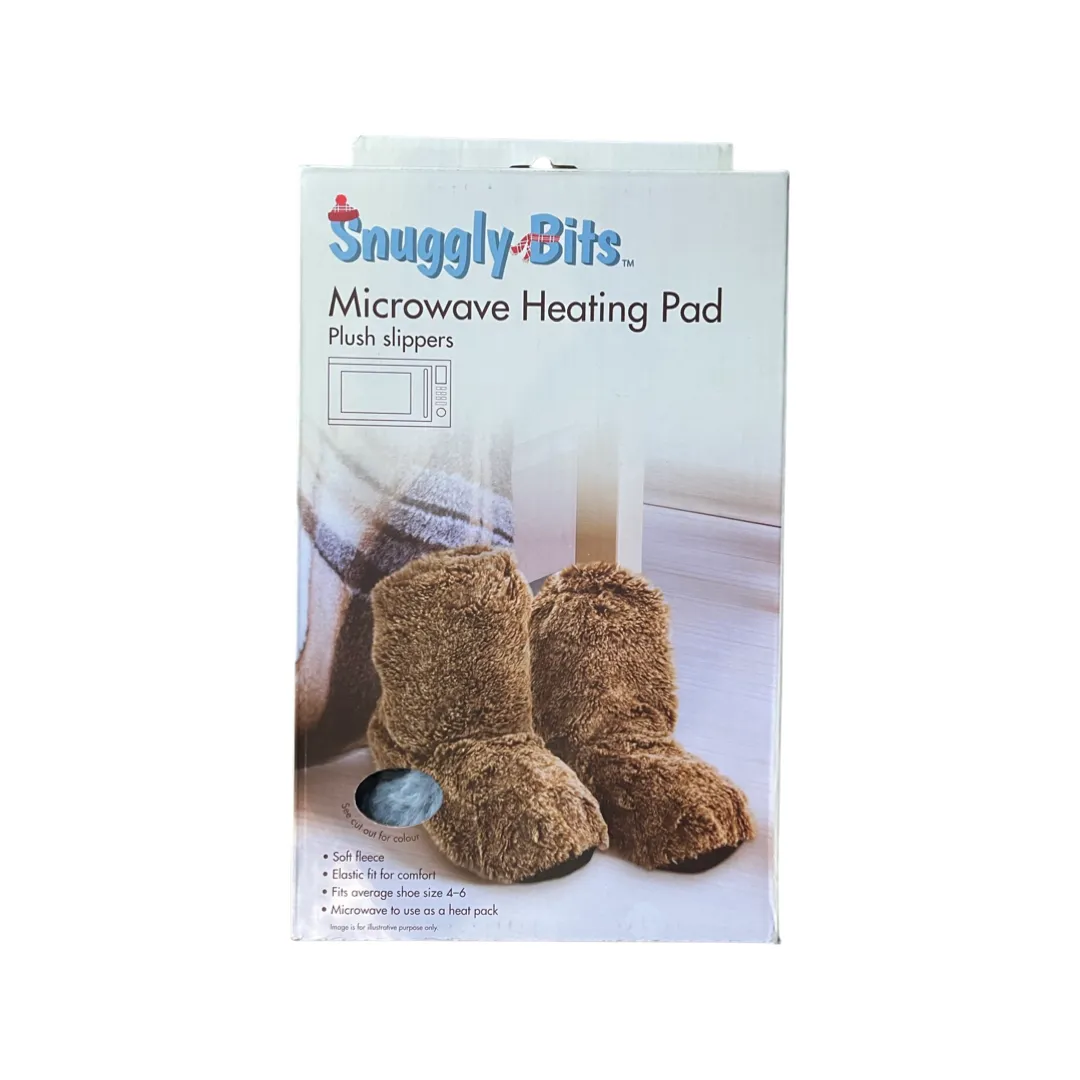 Microwave Heating Pad Plush Slippers - Grey