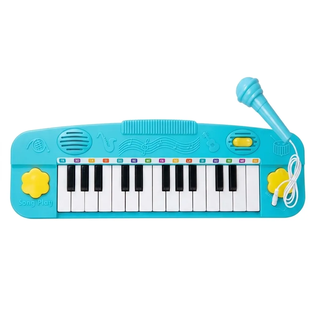25-Key Multifunctional Electronic Organ with Microphone - Blue