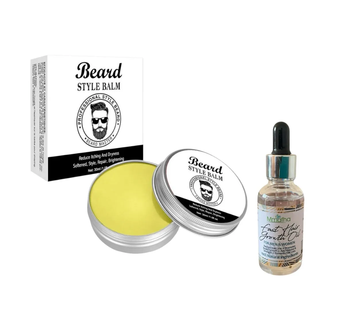 Beard Master Style Balm with Hair Growth Oil