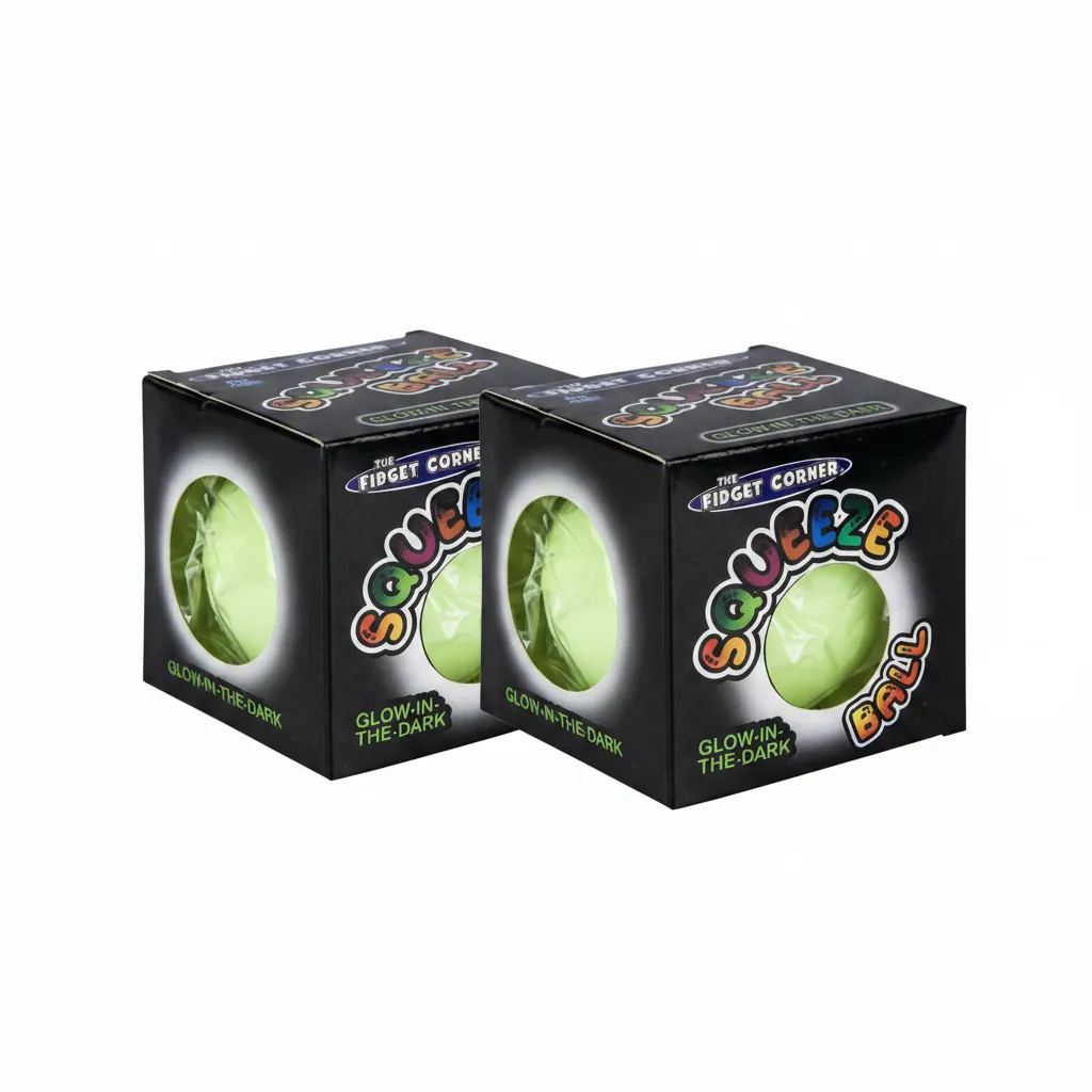Glow in the Dark Stress Ball - 8 cm Novelty Stress Relief Toy - 2 Pack