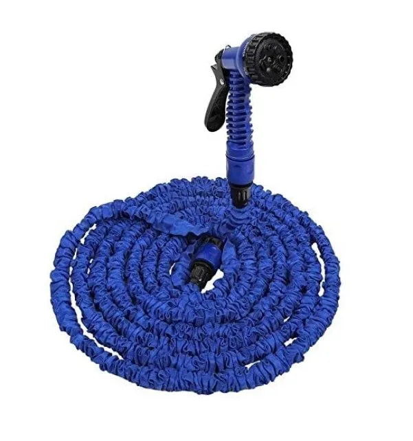 Expandable Magic Hosepipe with Spray Nozzle - 15m - Green. - Blue