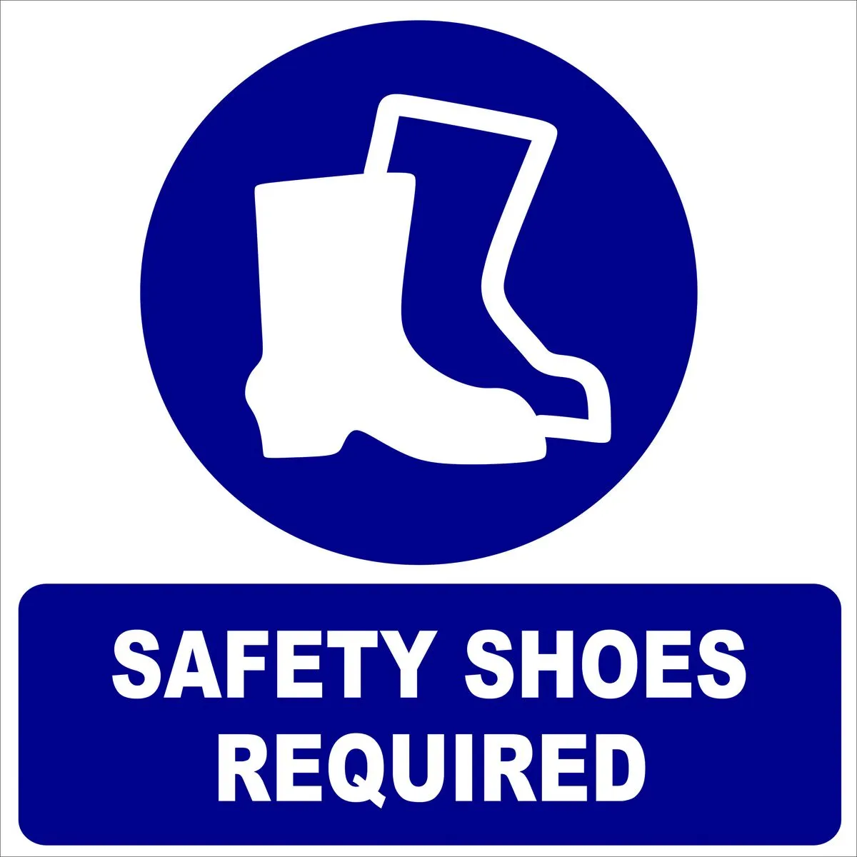 Safety Shoes Required Sign 29x29cm - 2 Pack