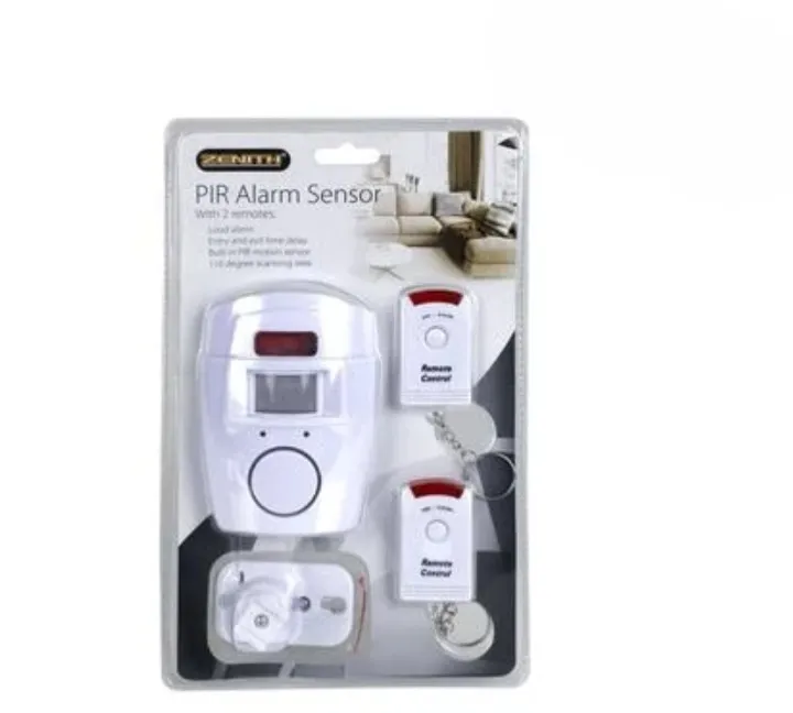 Portable Battery PIR Motion Alarm - Includes 2 Remote Controls