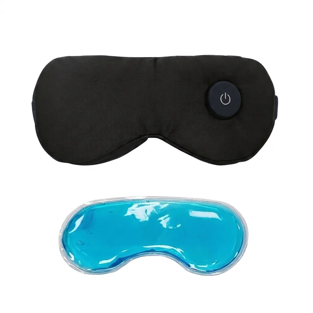 Wireless Heated Eye Mask with 3 Heat Levels and Washable Sleep Cover - Black
