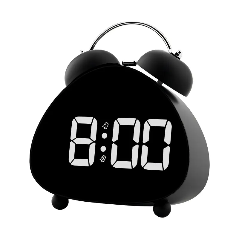 Digital Twin Bell Alarm Clock - Black