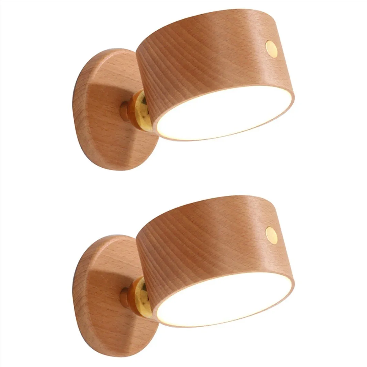 Rechargeable Led Wall Sconce Wall Mounted Bedside Lamp Beech Wood