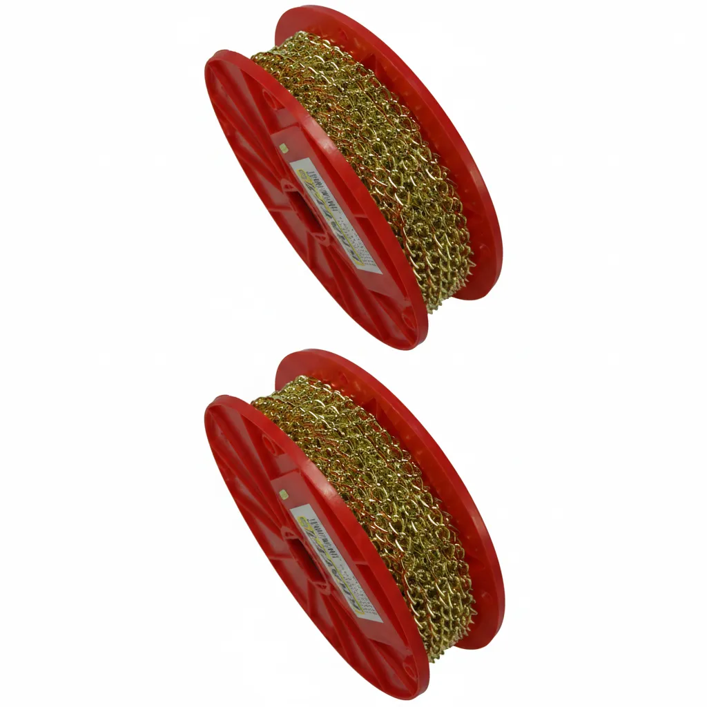 Krafft Brass Plated Twist Link Chain 1.6mm x 30m for Crafts - 2 Pack