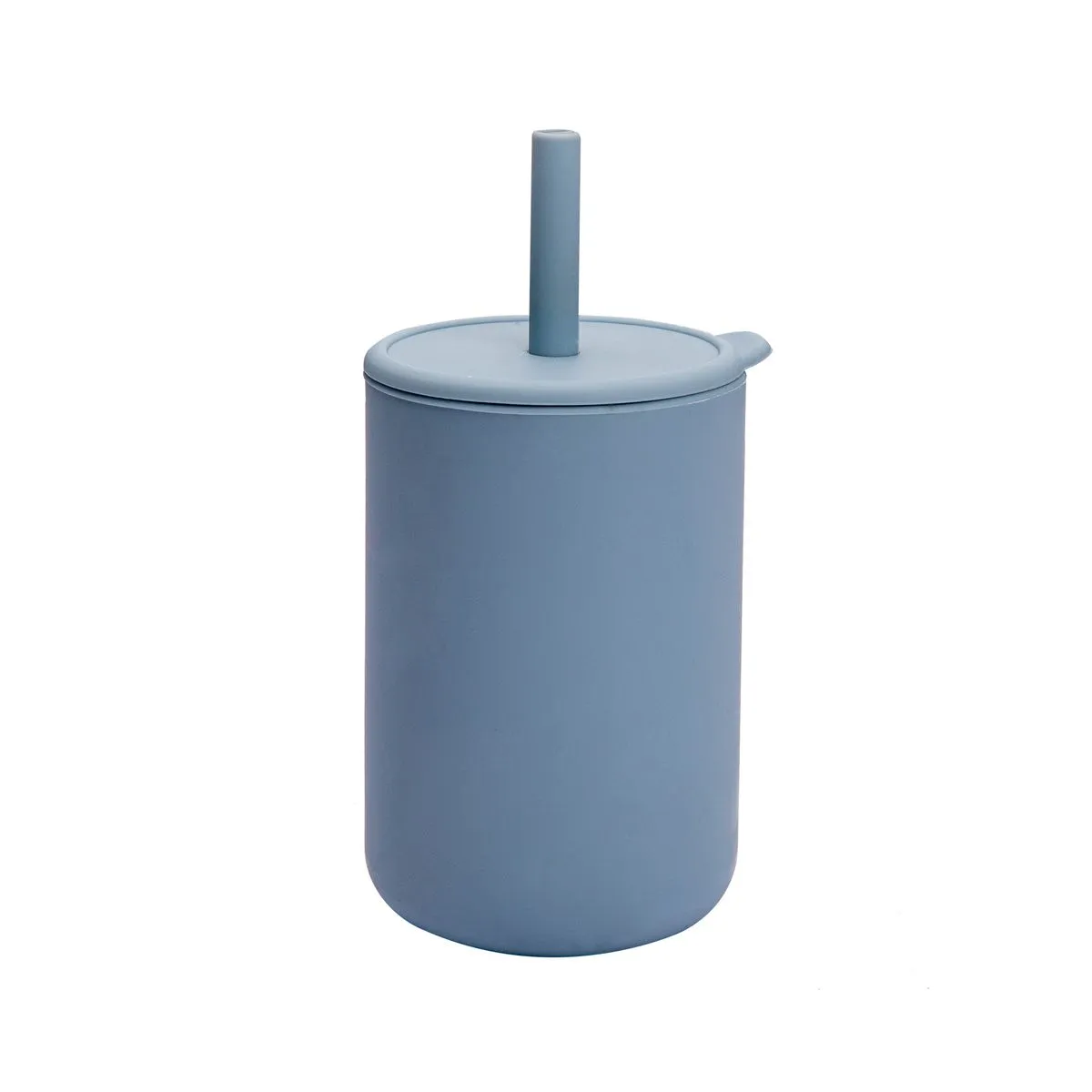 Tall Body Food Grade Silicone Toddler Straw Cup Leakproof Drinking Mug - Blue