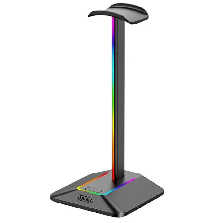 High Quality RGB Gaming Headset Desktop Stand With USB Type-C Port-Z8 - Black