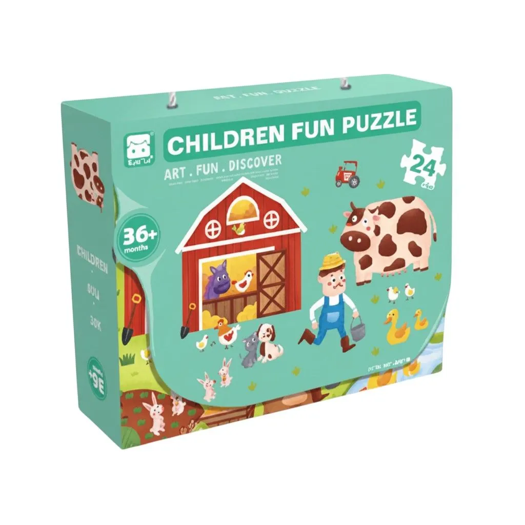 24 Piece - Educational Adventure Themed Jigsaw Puzzle - Green