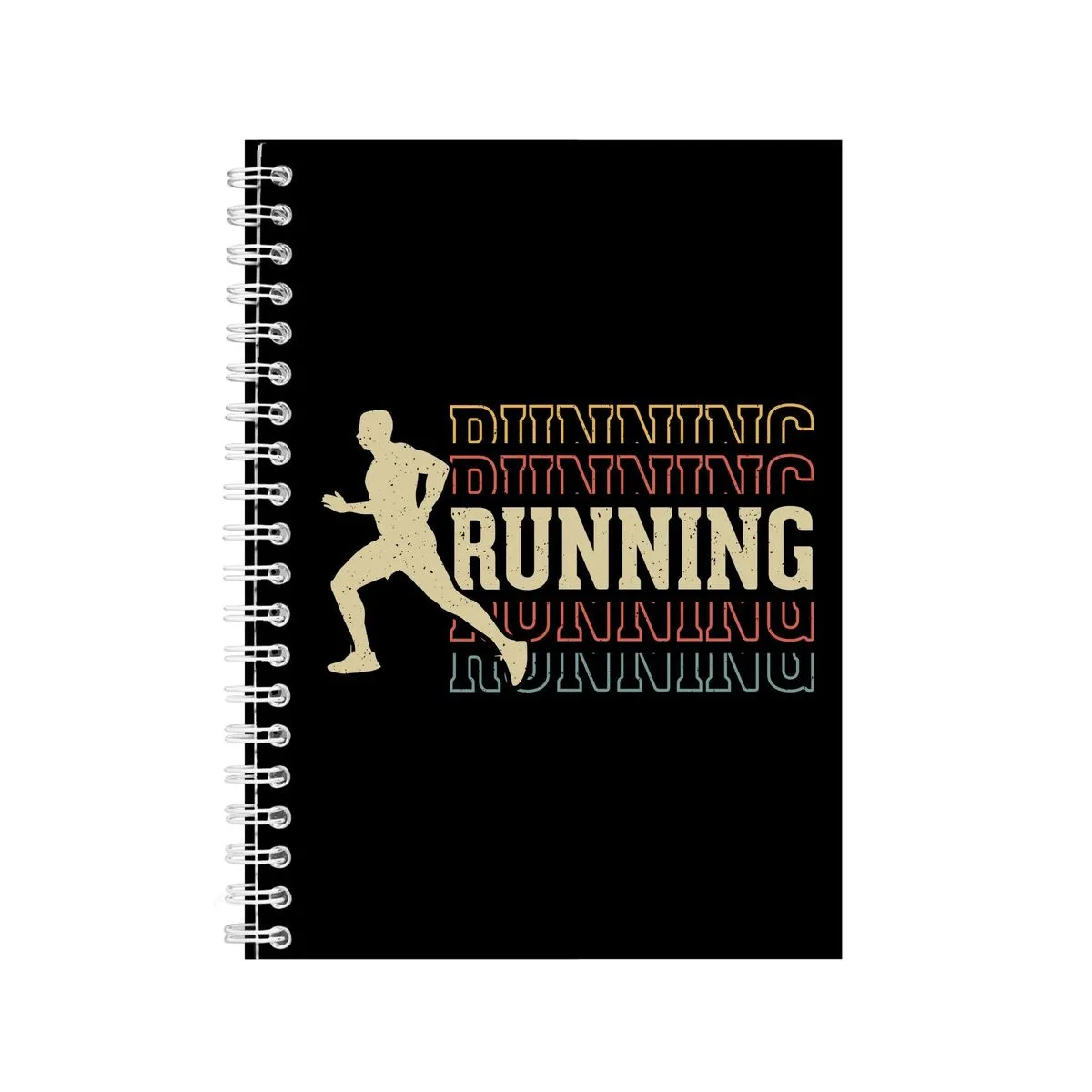 Running A5 Notebook Spiral Lined Running Graphic Saying Notepad Present 178