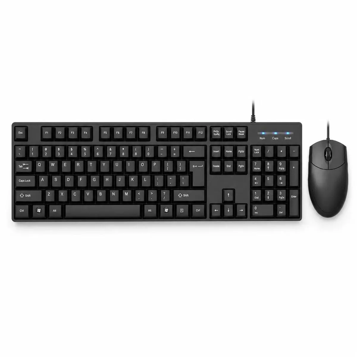 DUATKN Wired Computer Keyboard Mouse set, Plug Play USB, Large Number Pad
