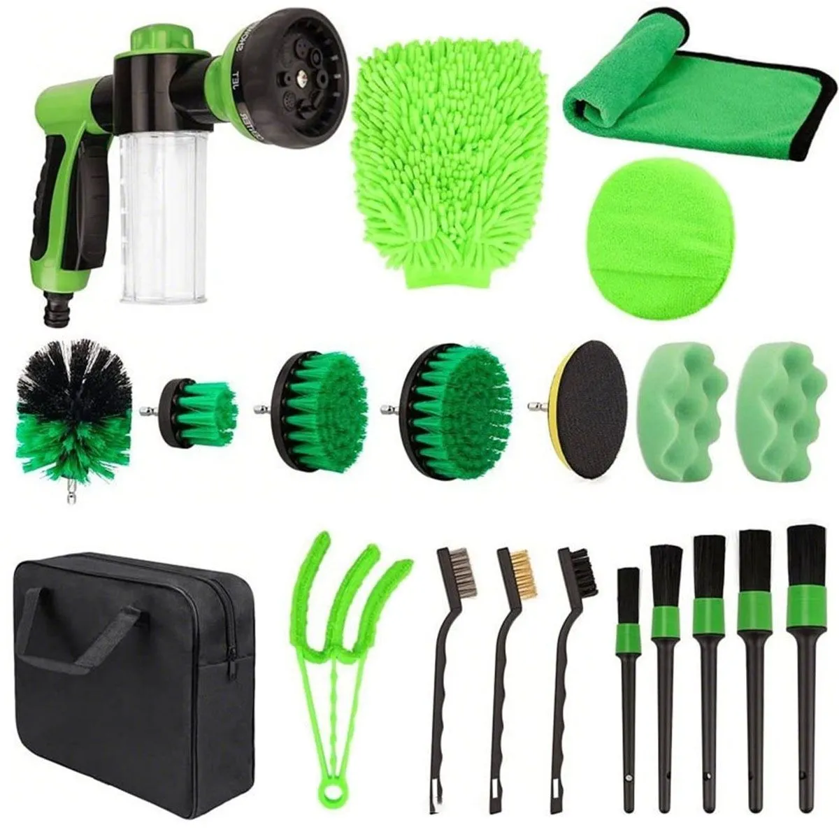 21 Pieces Detailing Kit Car Cleaning Kit With Water Gun And Cleaning Brush