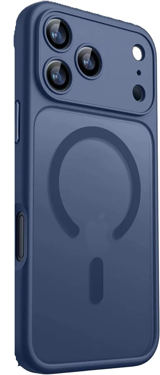 Magnetic Matte Translucent Phone Case Compatible with iPhone 17 Pro Max - Deep Blue