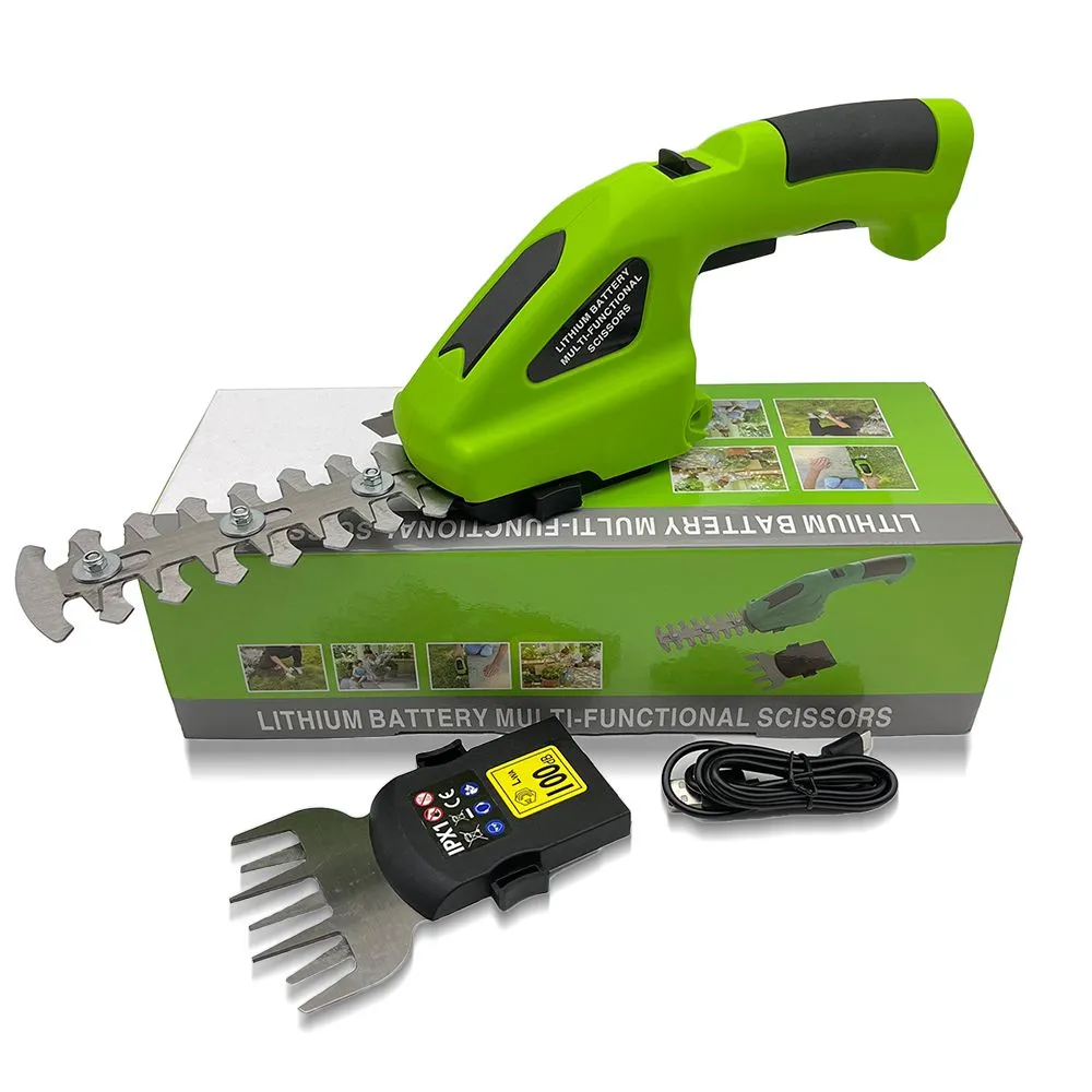 2 in 1 Handheld 7.2V Electric Cordless Hedge trimmer & Shrubbery Trimmer