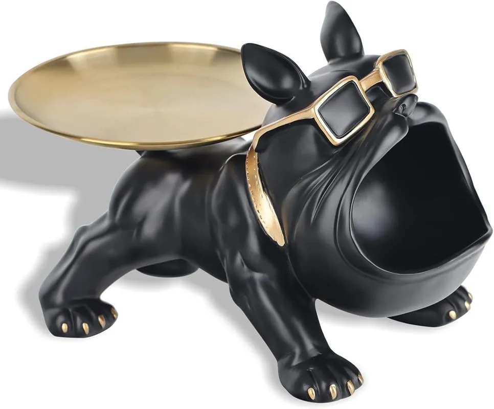 Luxury Bulldog Table Tray - Black