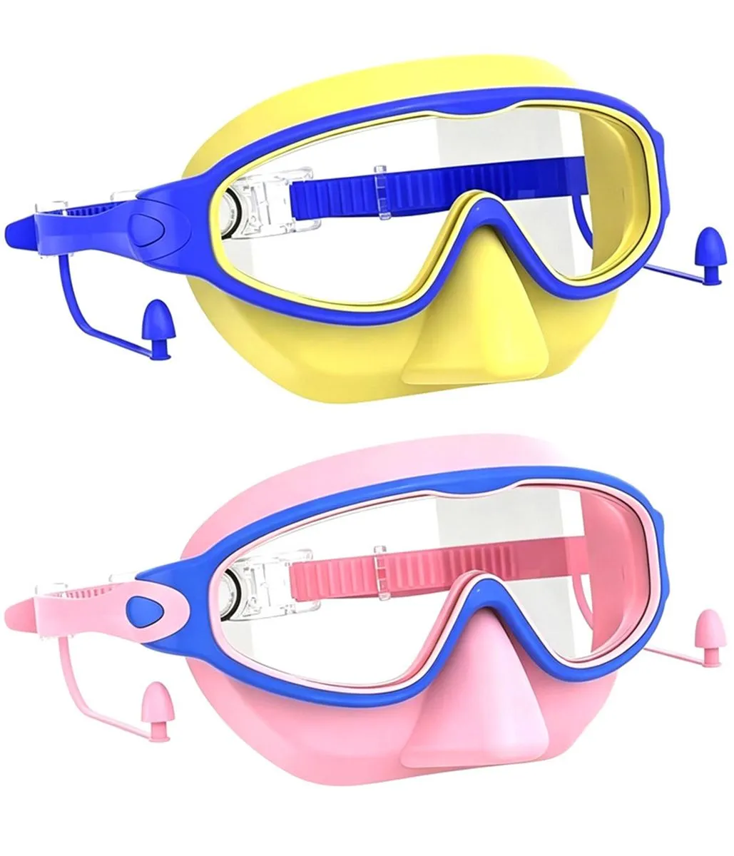 Children's Large Frame Swimming Goggles - Waterproof and Anti-fog - 2-Pack