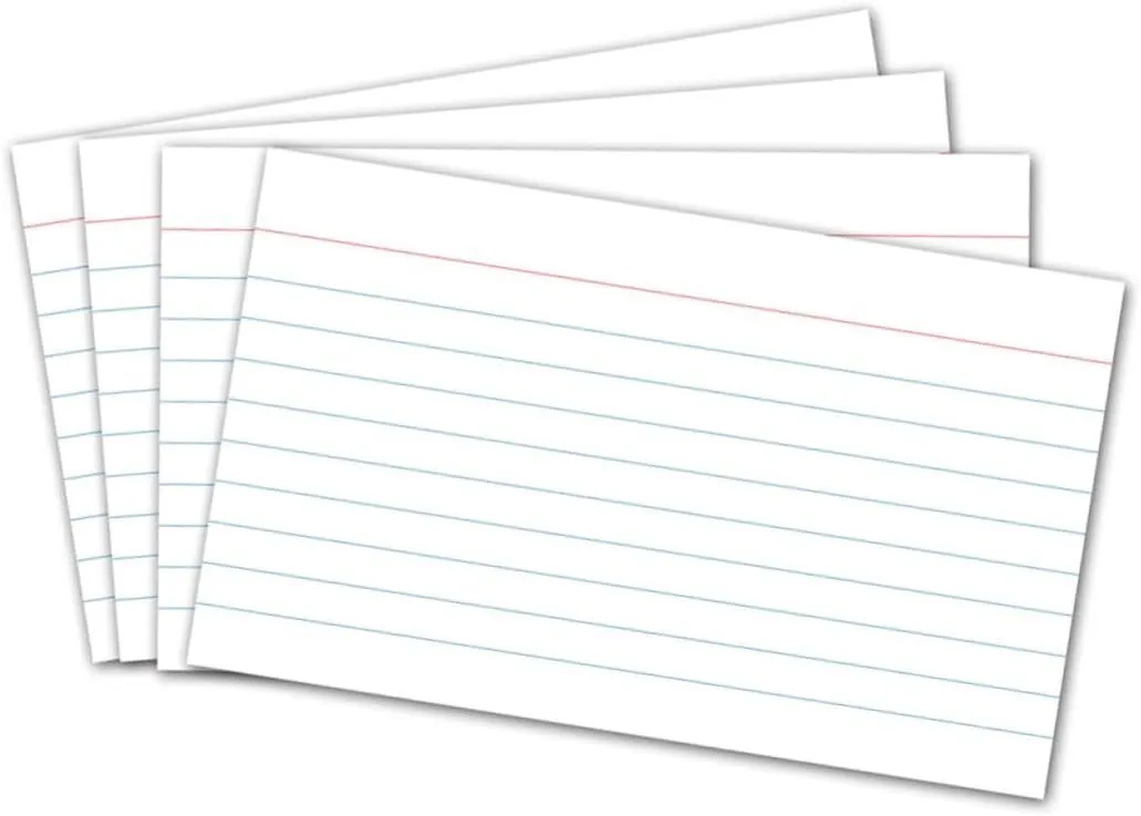 210Pcs Ruled Record Cards White Writing Precision Cut Edges Suitable