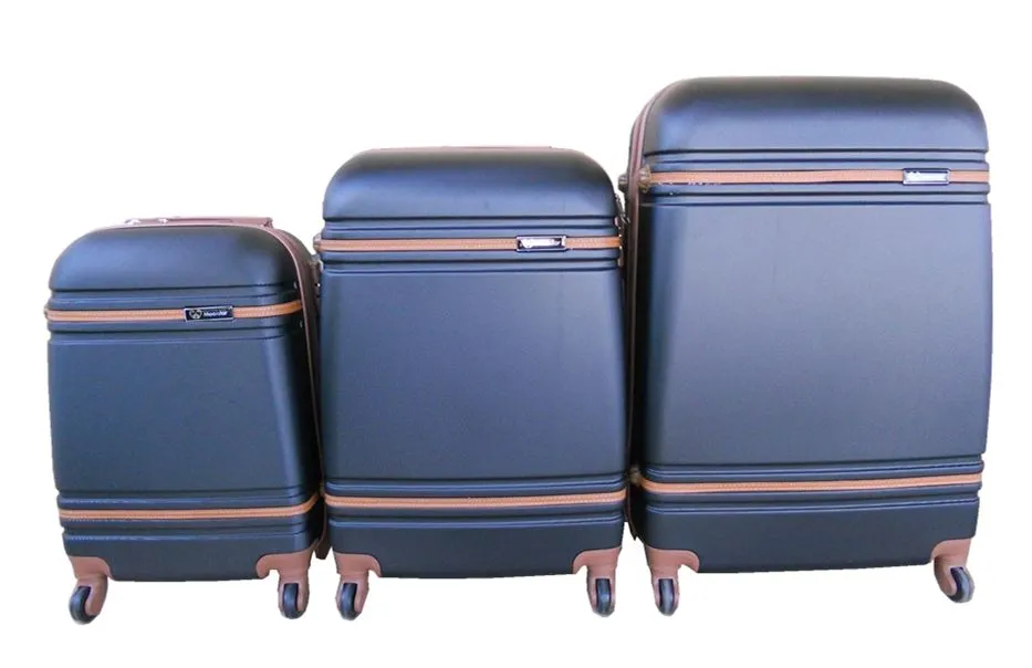 3 Piece Travel 27- Inch Luggage Suitcase Bag Set - Stylish - Black