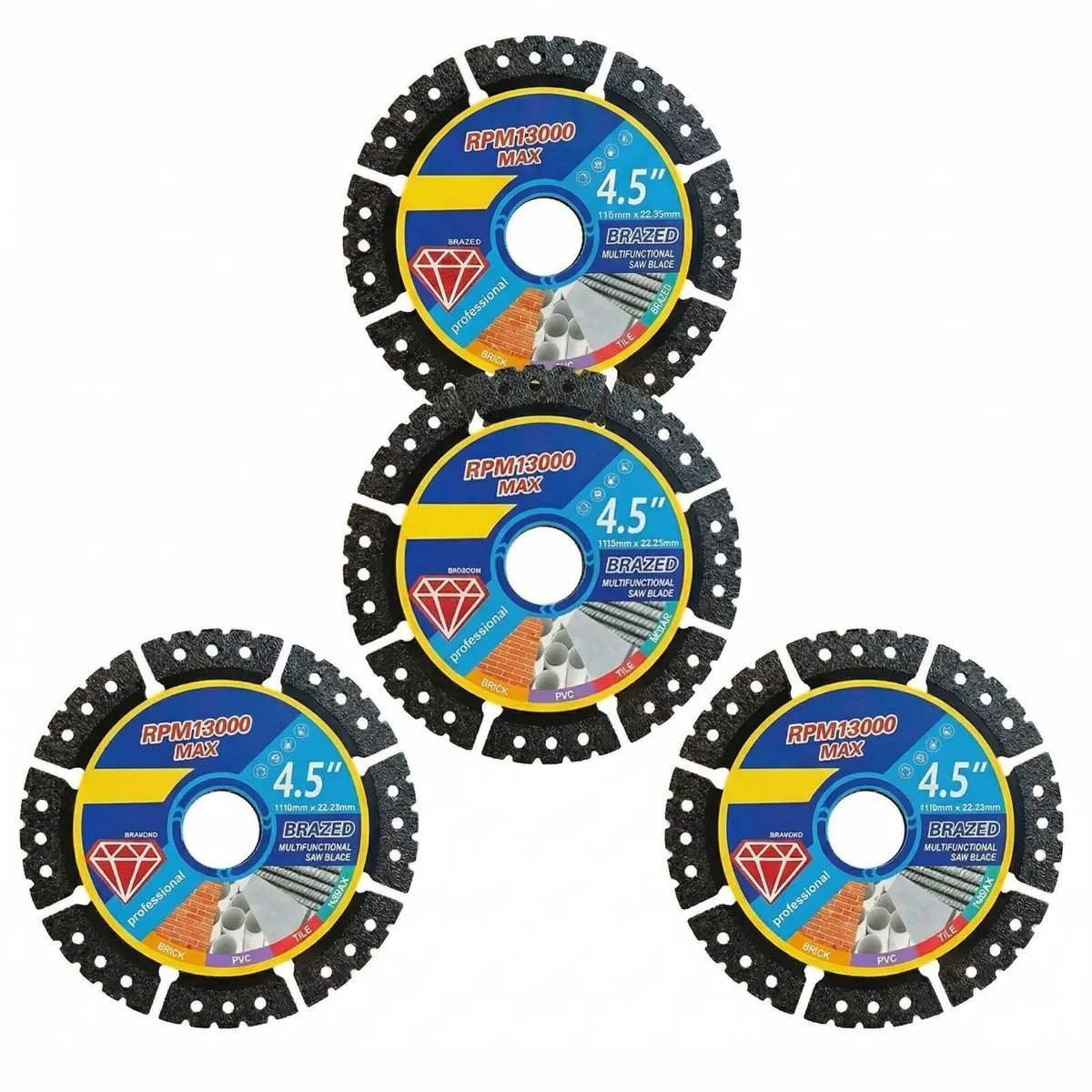 115mm Diamond Saw Blade for Metal Cutting - 3 Pack