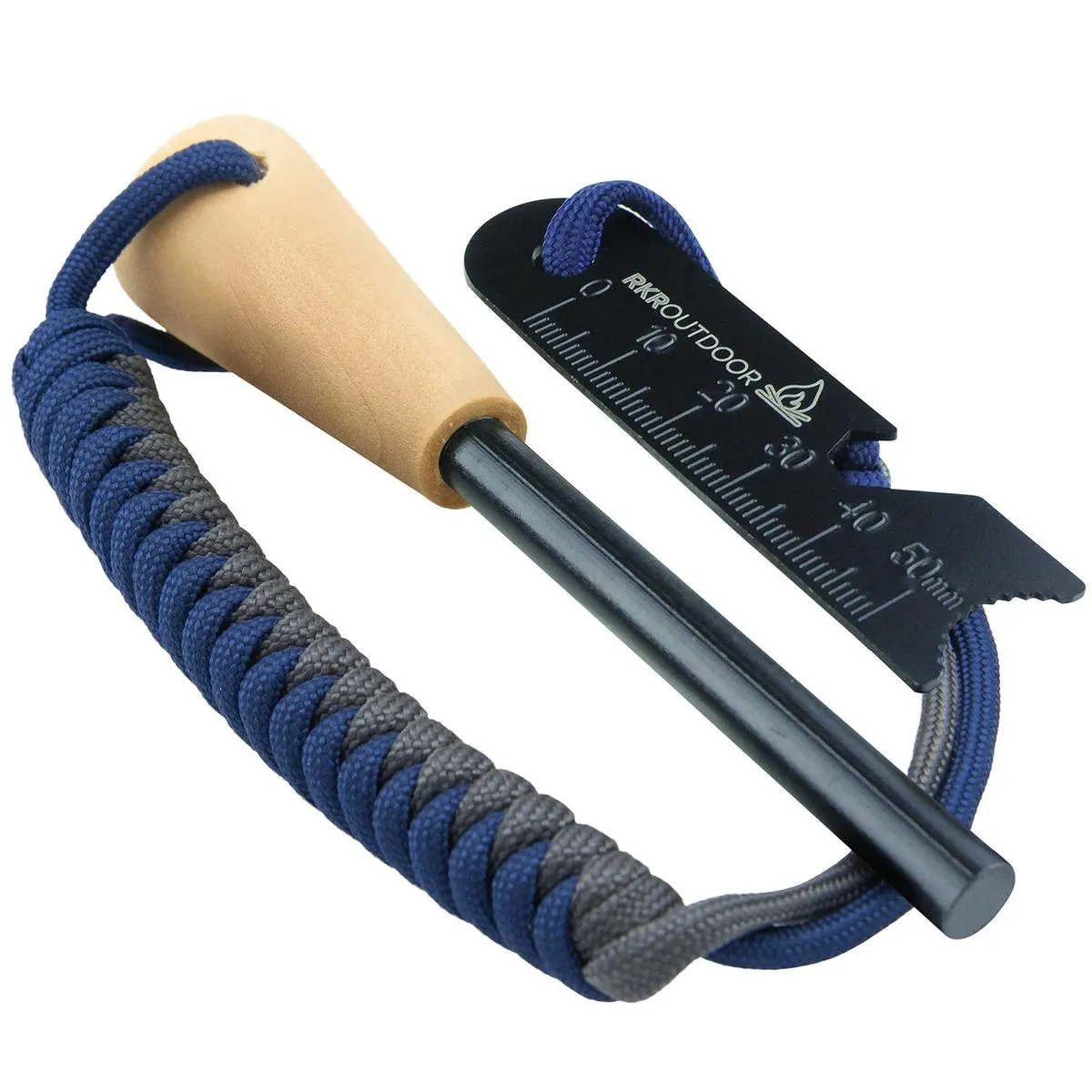 Survival Flint Rod Ferro Rod Flint Fire Starter Kit Handcrafted Wood Handle