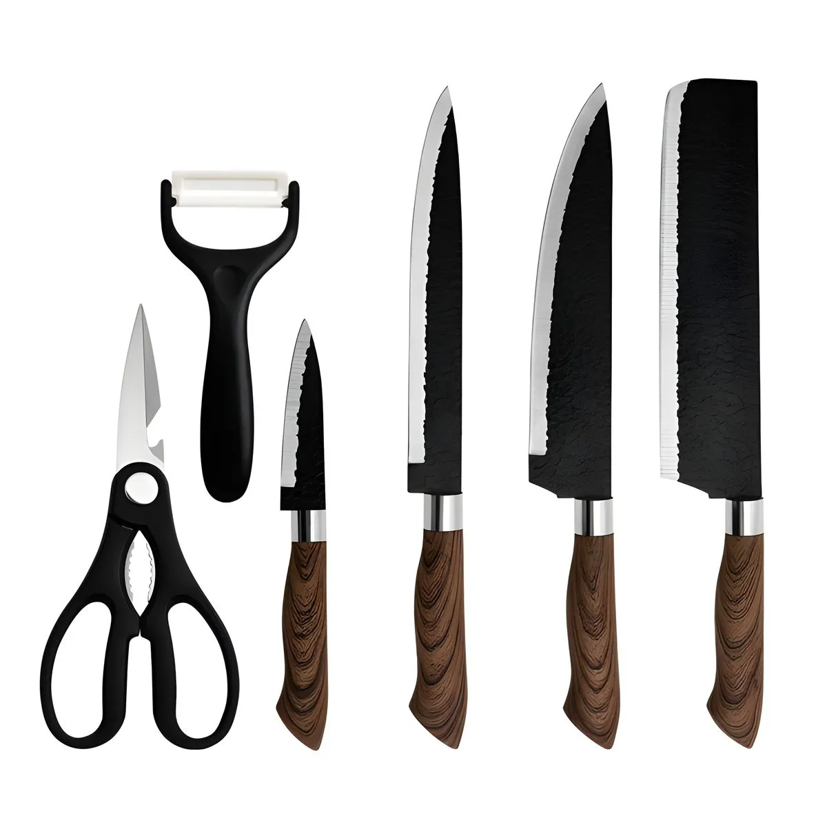 6 Pcs Chef's Knife Set Multifunctional Stainless Steel Sharp Kitchen Knives