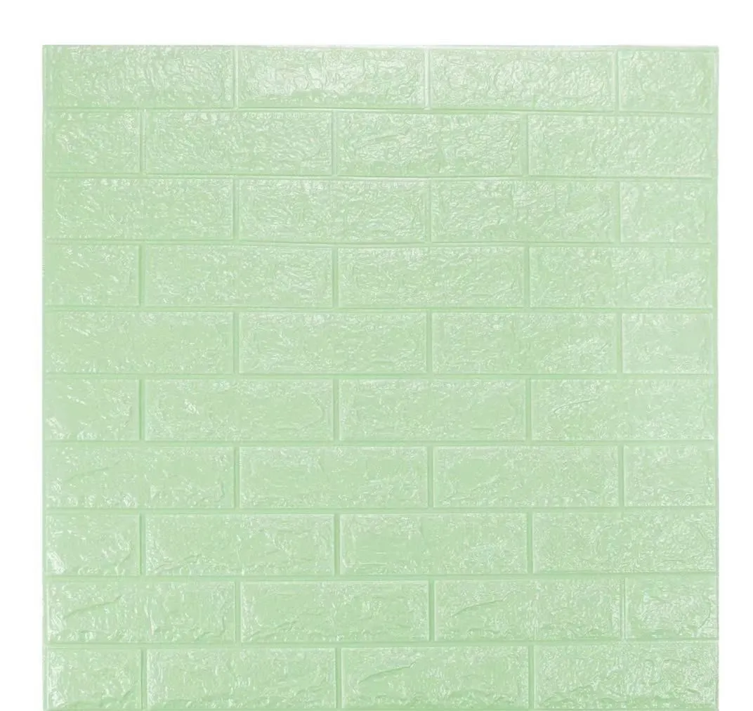 10 Piece 3D Wall Self-Adhesive Waterproof Wallpaper Panel- lime
