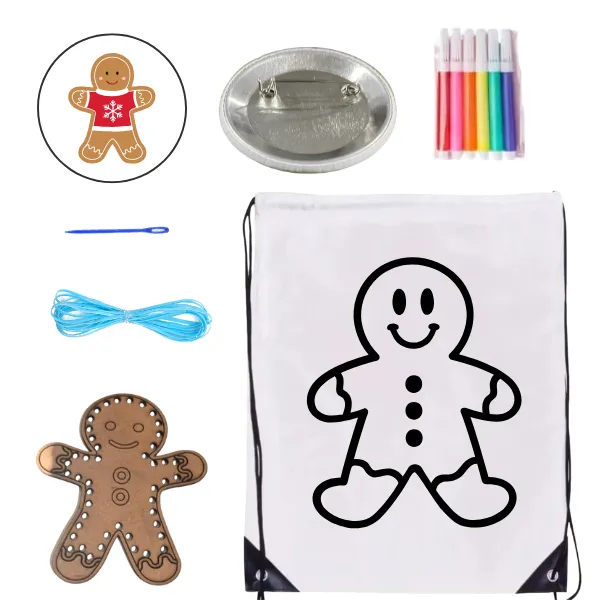Toddler Crafty Goodie Gift Bag - Christmas Gingerbread Man